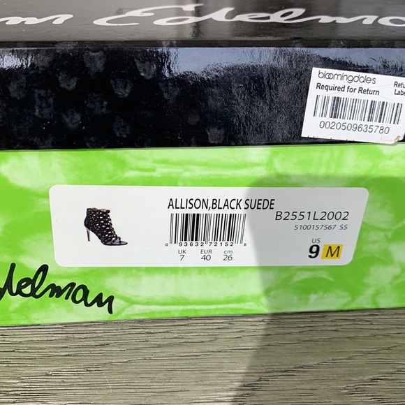 SAM EDELMAN, Allison Black Suede Stud Cutout, Size 9M. Like New. - Picture 10 of 10